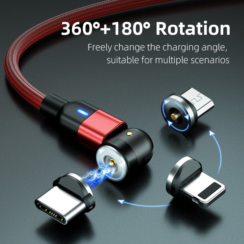 Cabo Carregador Magnético Usb 3 Em 1